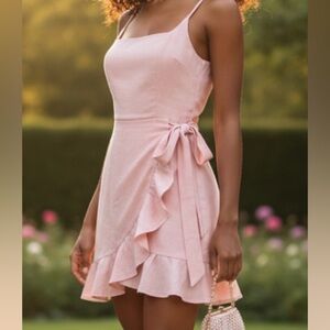 WHITE FOX - Chic Pink Wrap Dress❤️